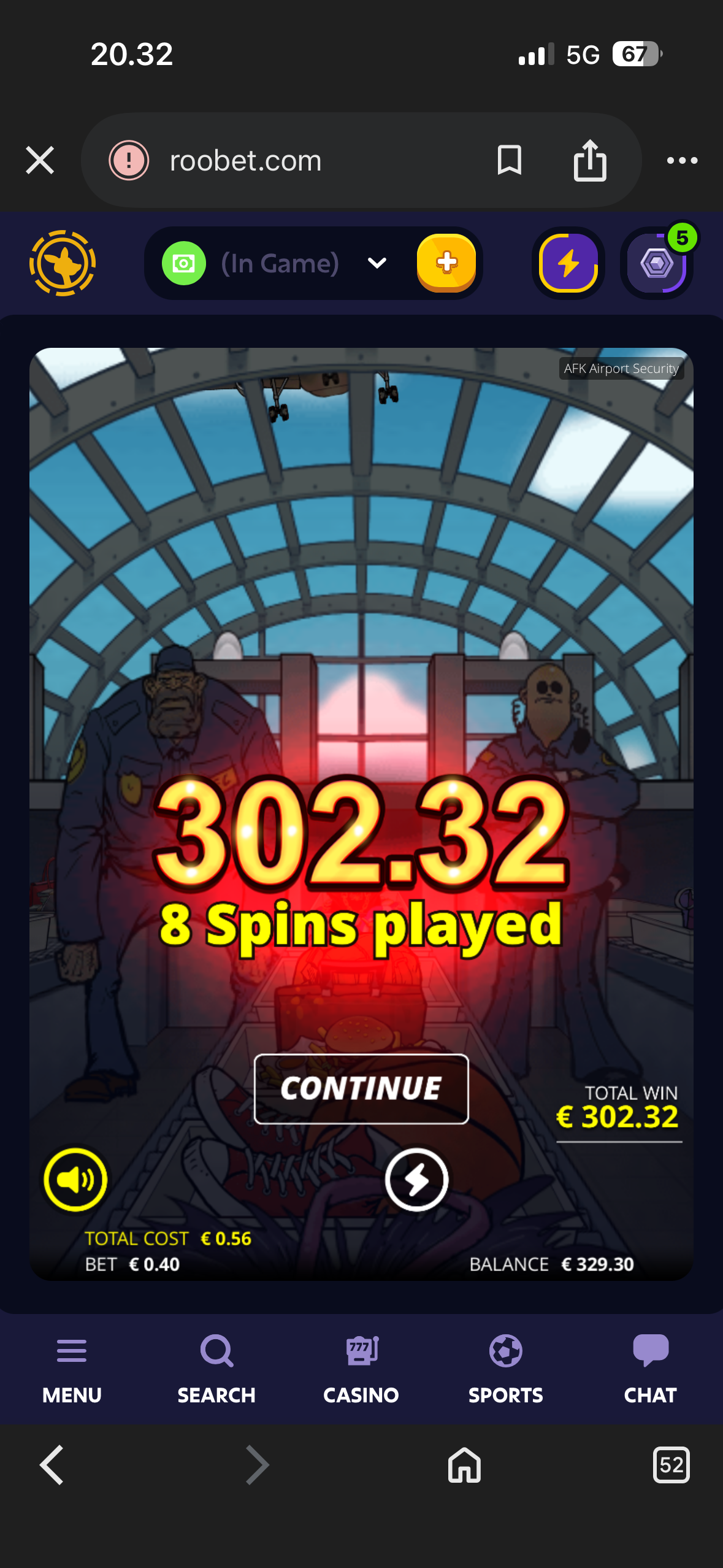 Big wins screenshot