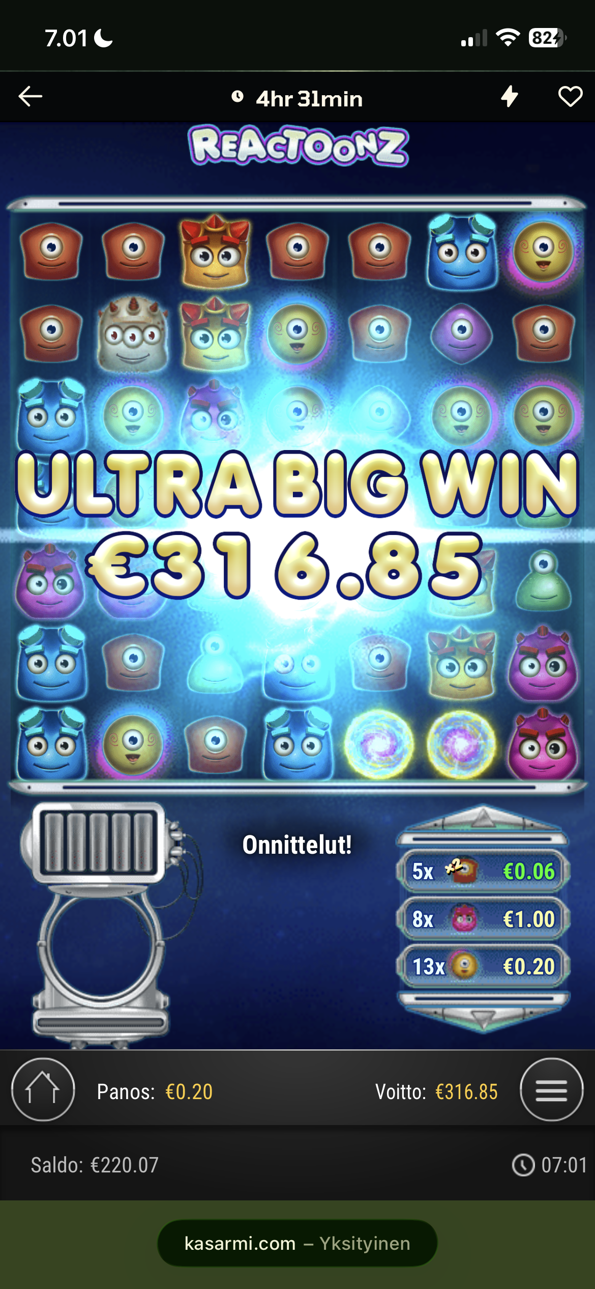 Big wins screenshot