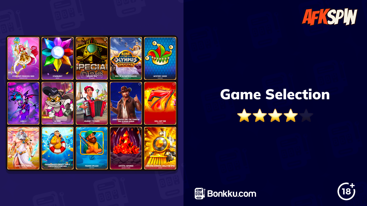 afkspin casino game selection