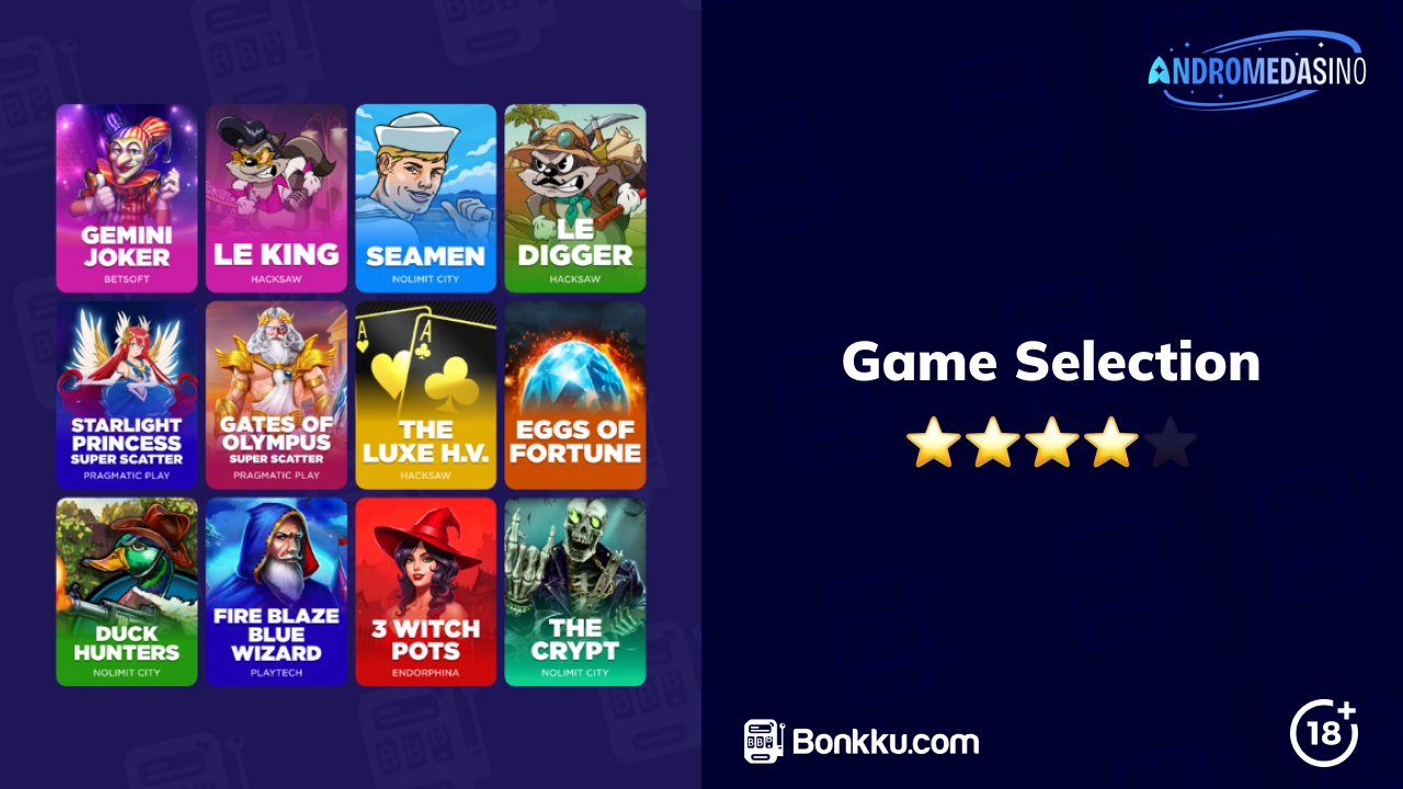 andromedasino game selection
