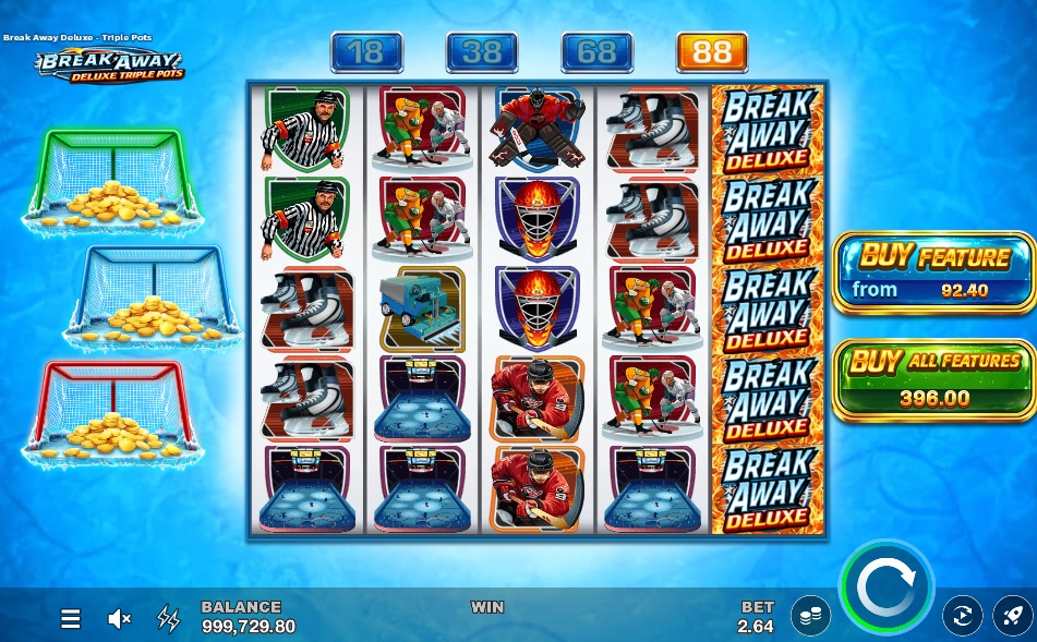 break away deluxe triple pots slot