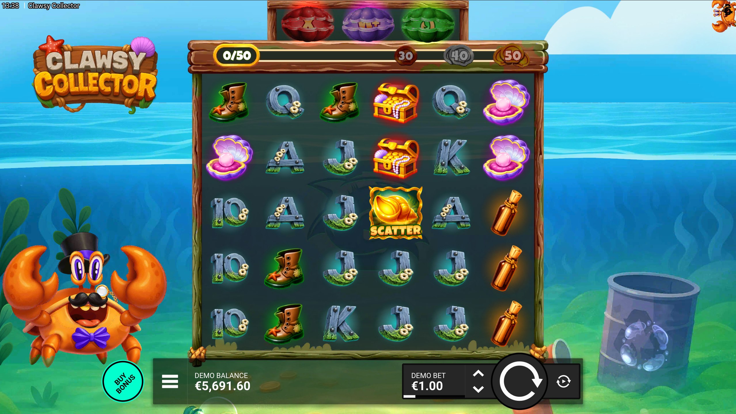clawsy collector slot