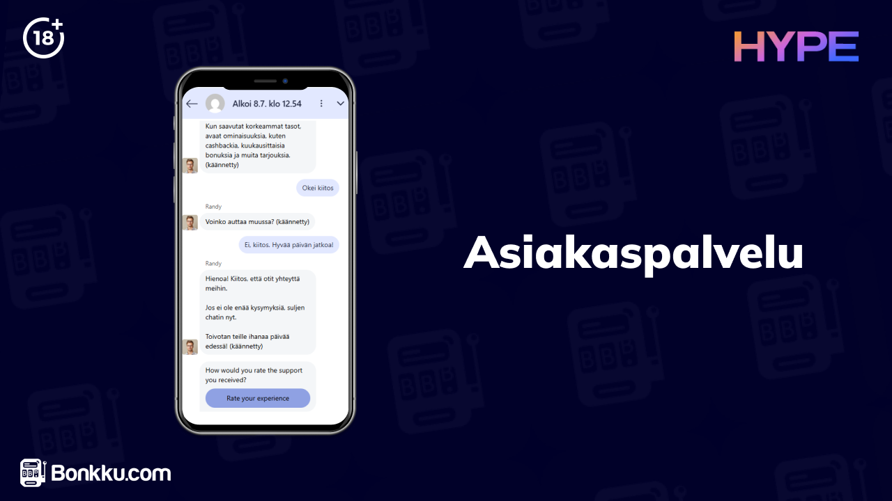 hype kasino asiakaspalvelu