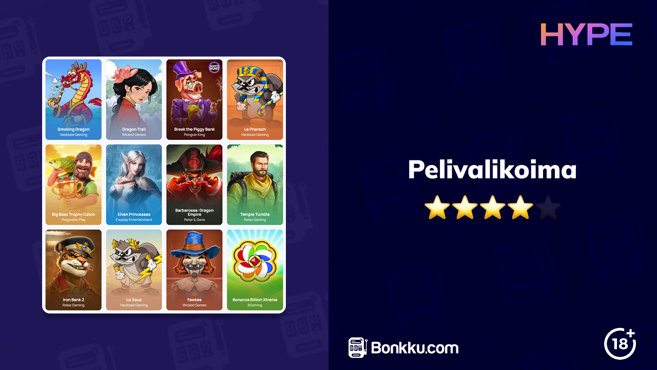 hype kasino pelivalikoima
