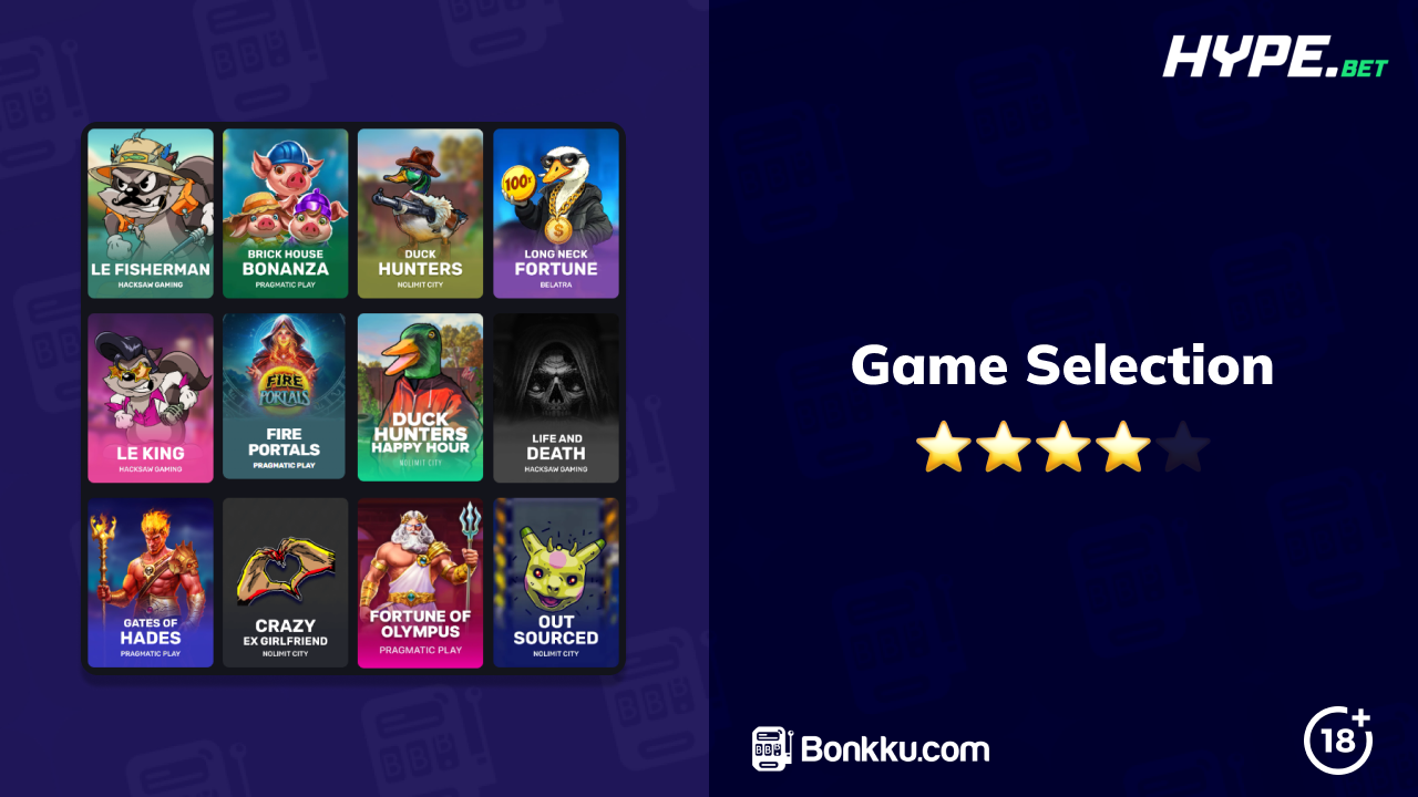 hype.bet game selection