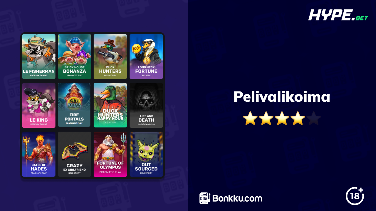 hype.bet pelivalikoima