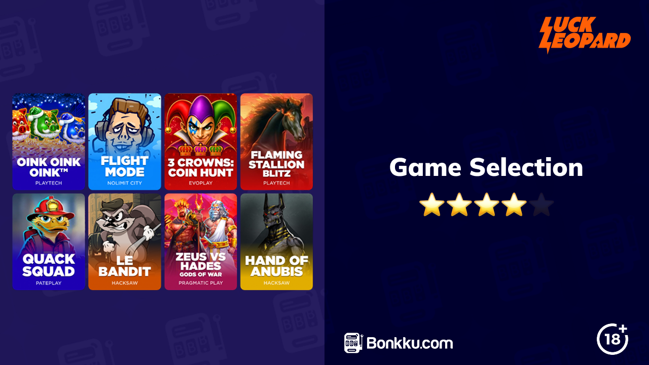 luckleopard casino game selection