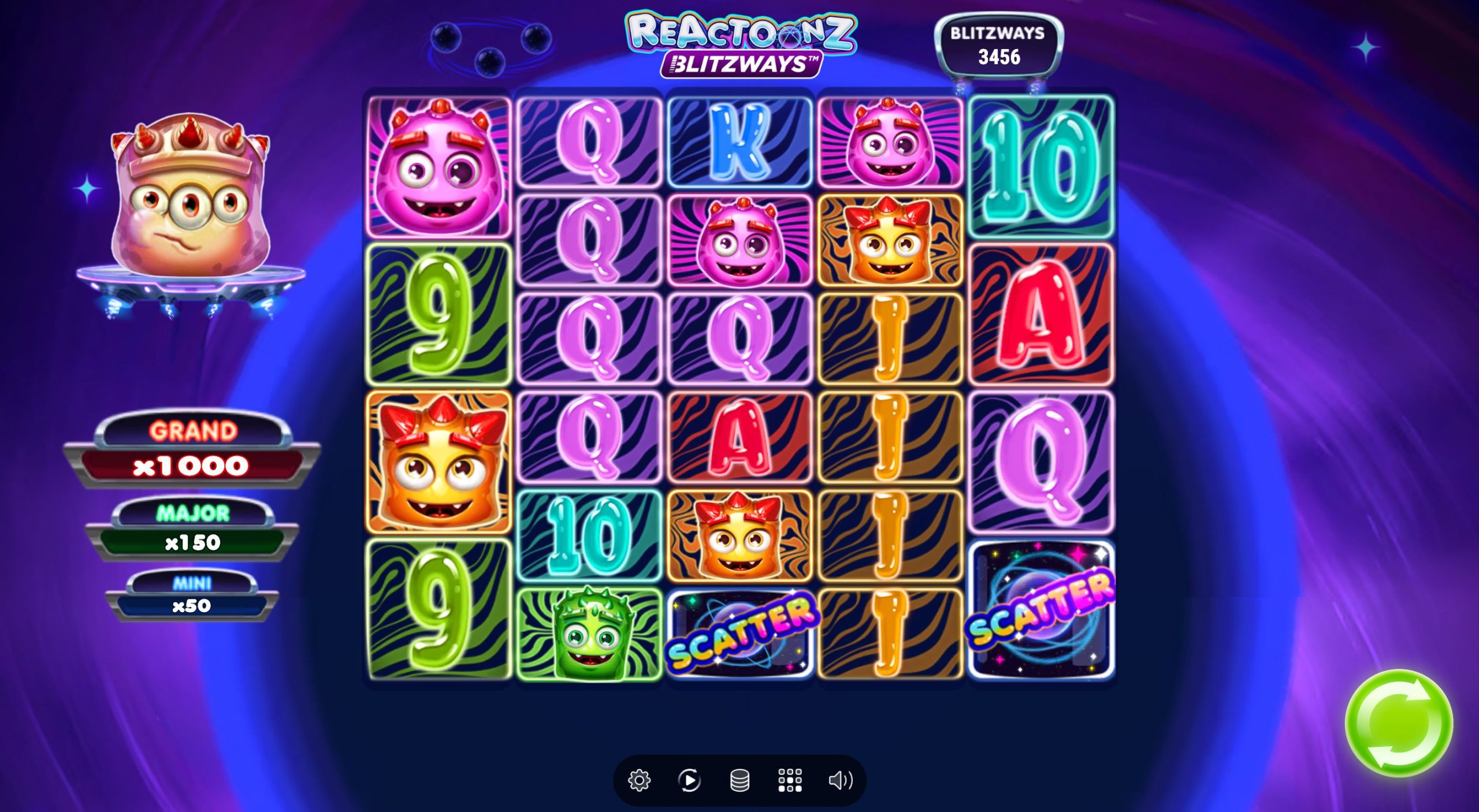 reactoonz blitzways bonus