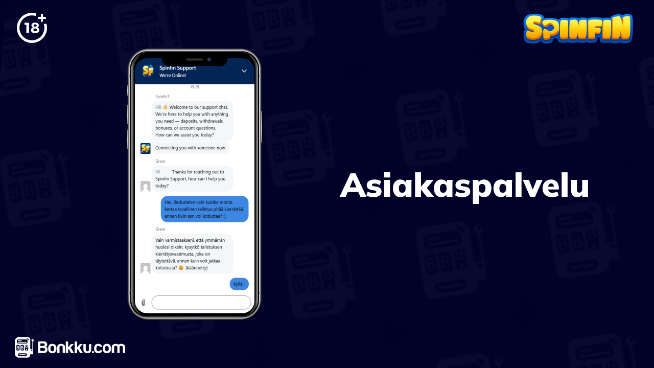 spinfin casino asiakaspalvelu
