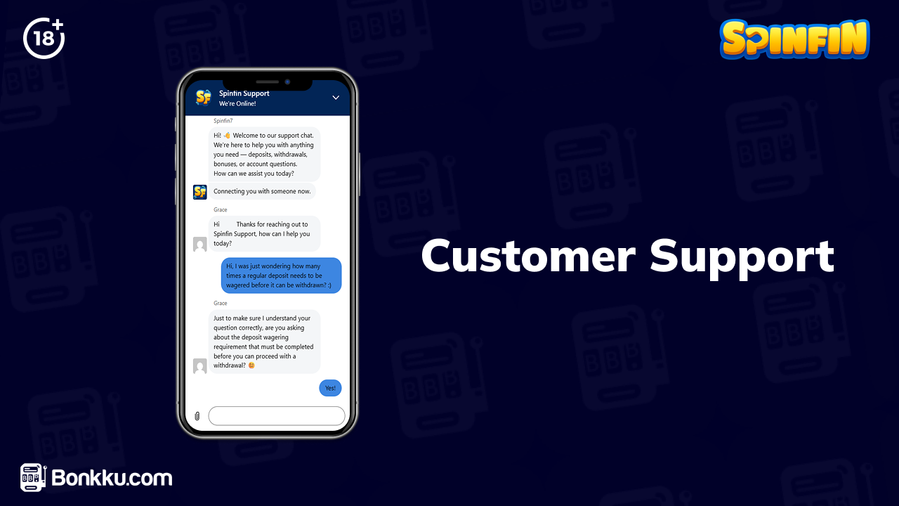 spinfin casino customer support