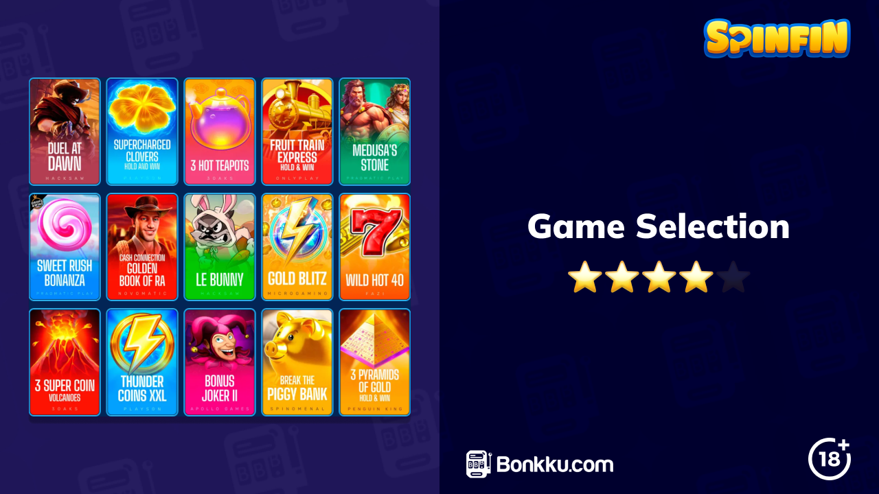 spinfin casino game selection