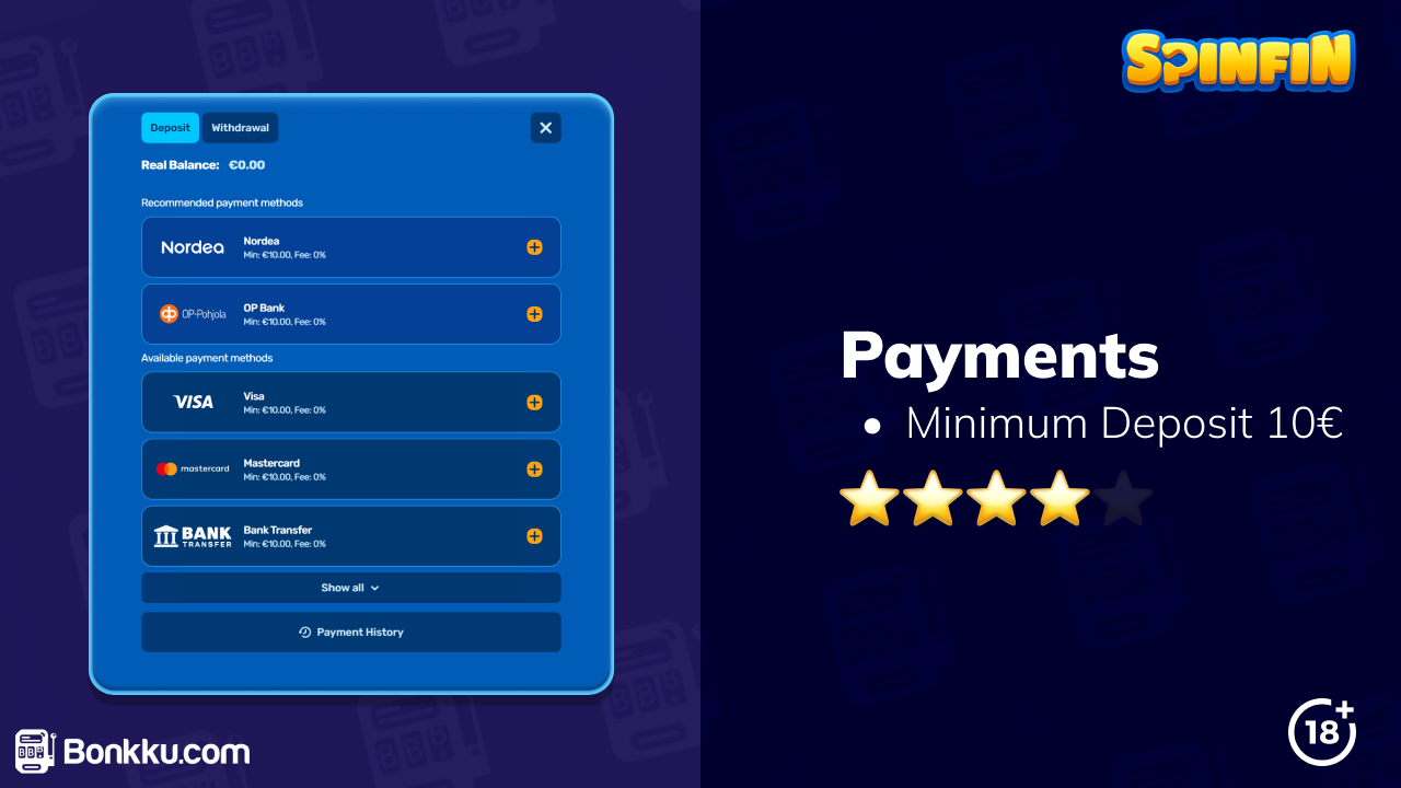 spinfin casino payments