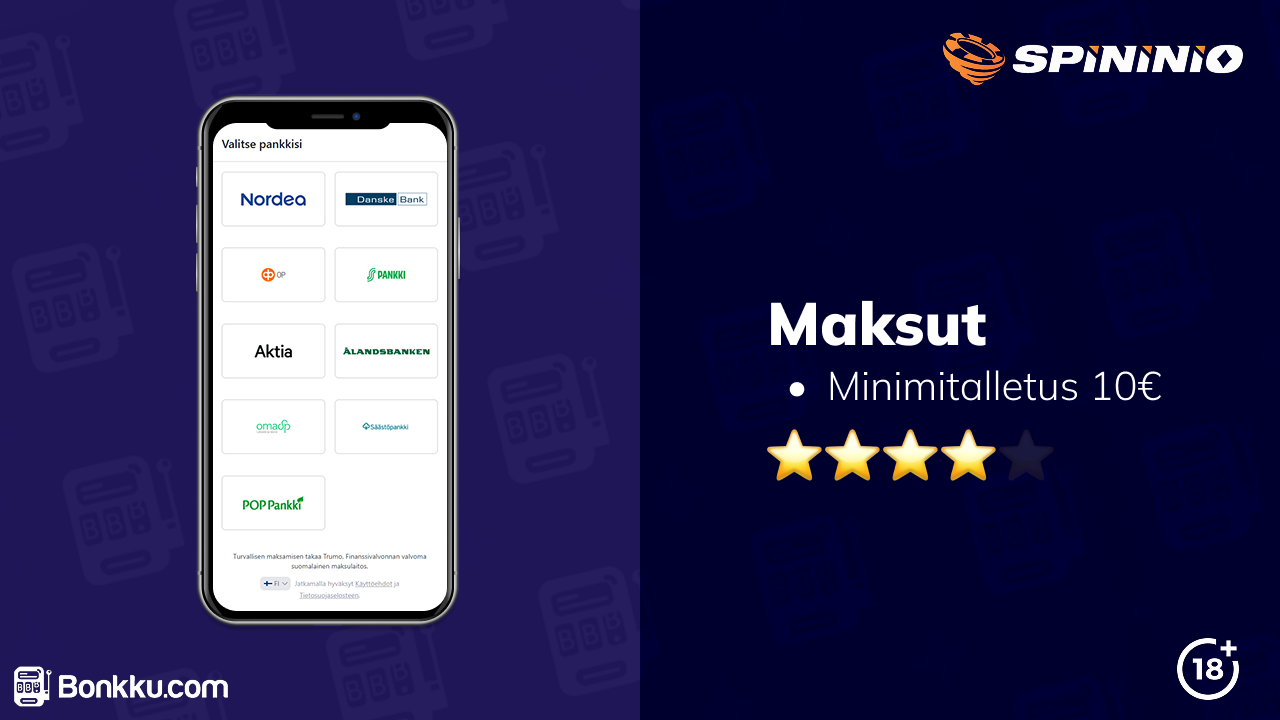 spininio casino maksut