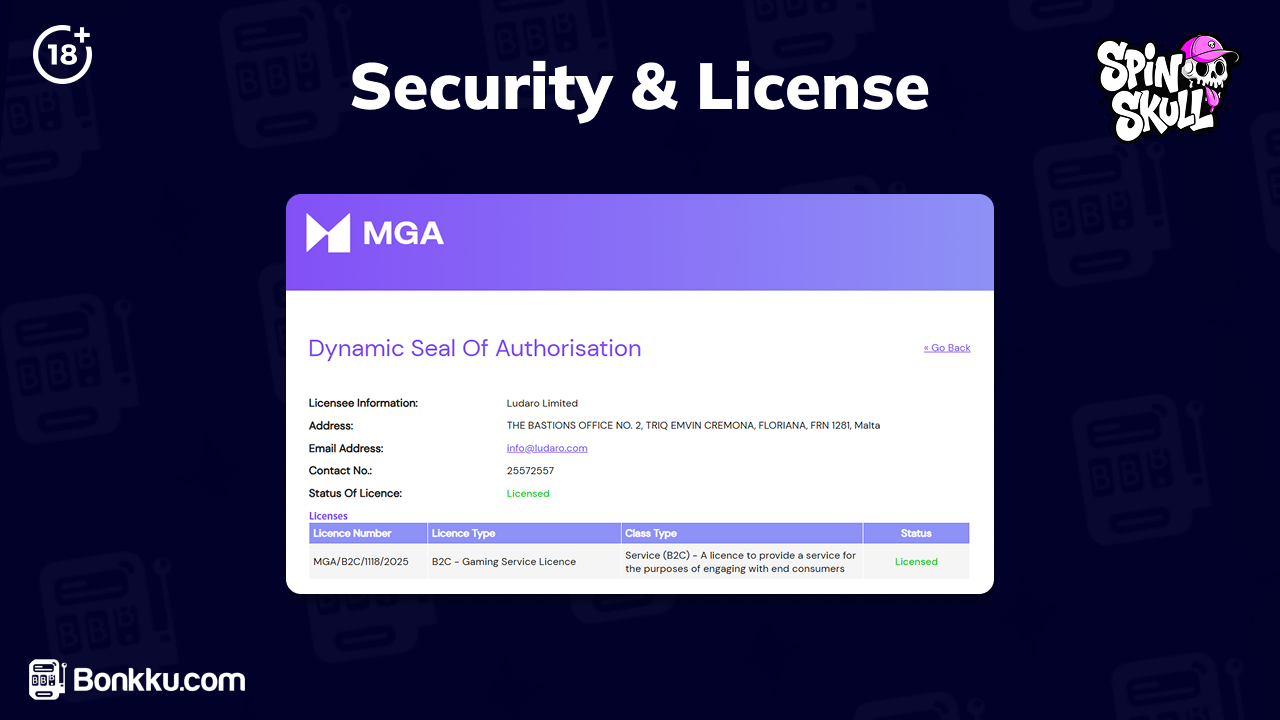 spinskull casino license