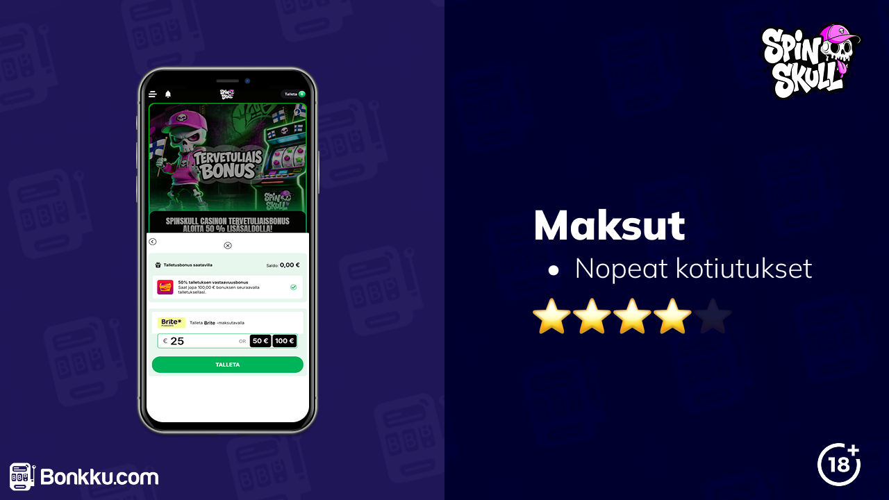 spinskull casino maksut