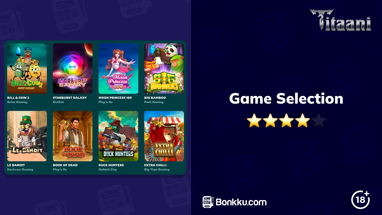 titaani casino game selection