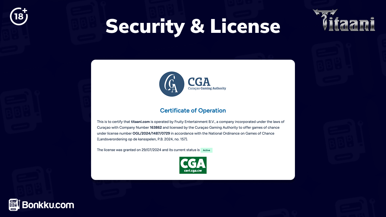 titaani casino license