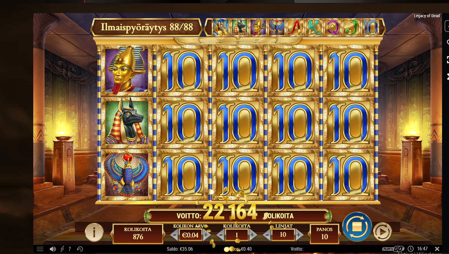 Big wins screenshot