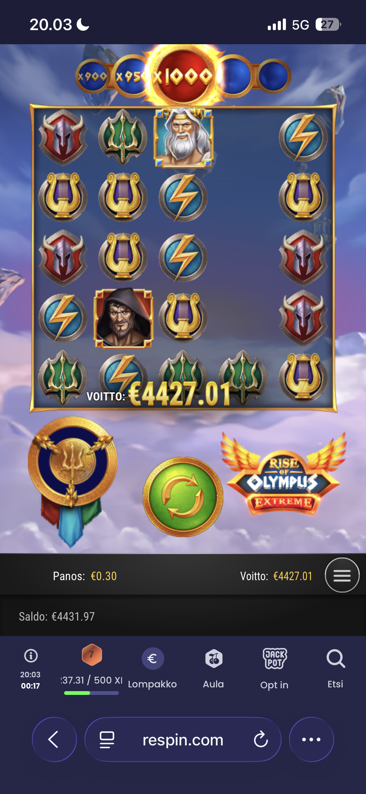 Big wins screenshot