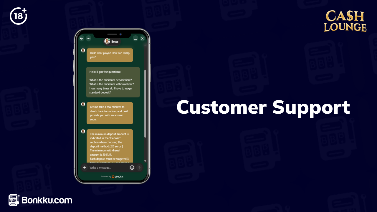 cashlounge casino customer support