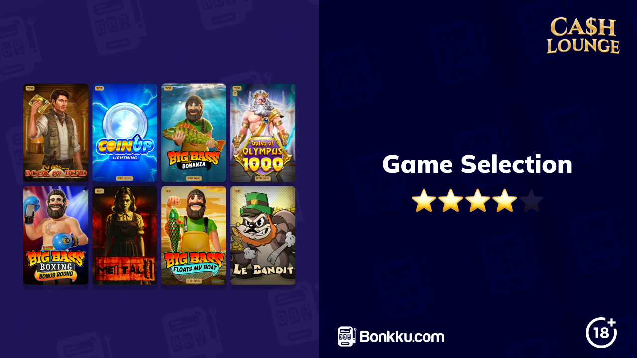 cashlounge casino game selection