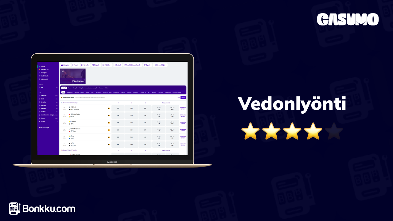 casumo casino vedonlyönti