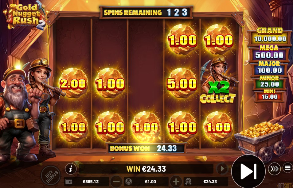 gold nugget rush 2 bonus