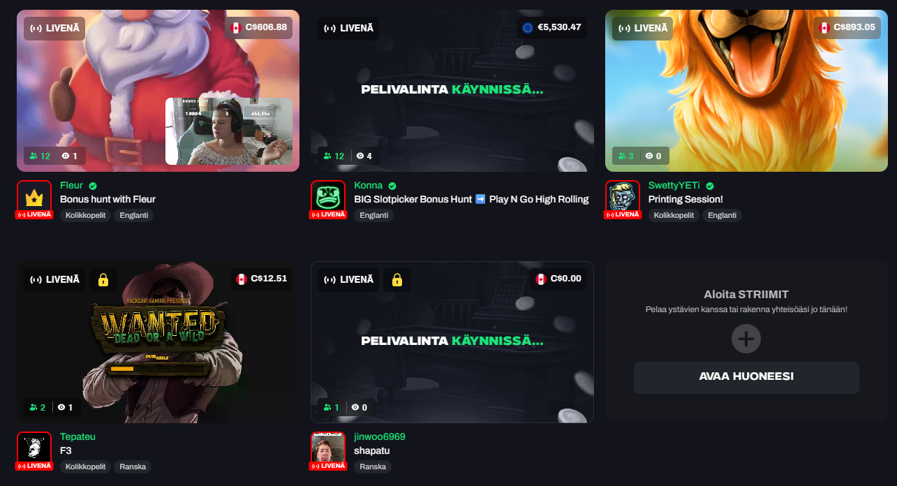 hype bet moninpeli huoneet