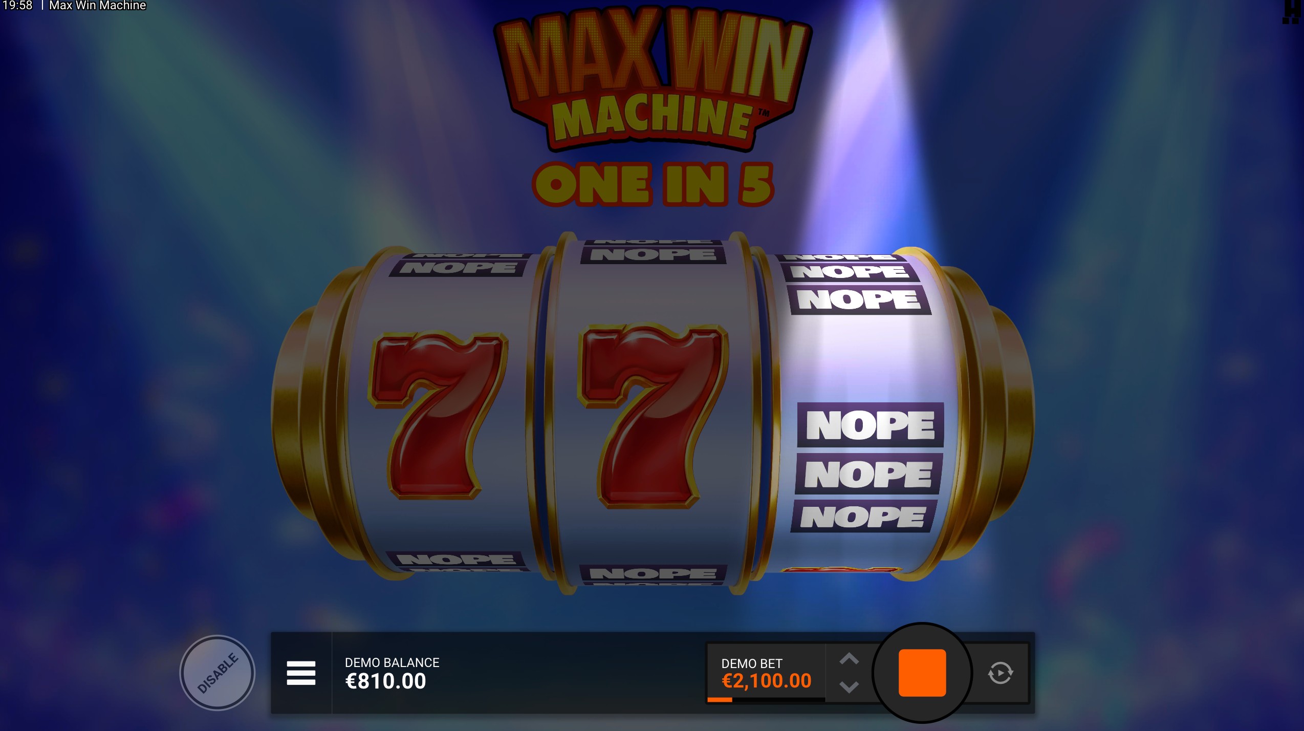 max win machine bonus