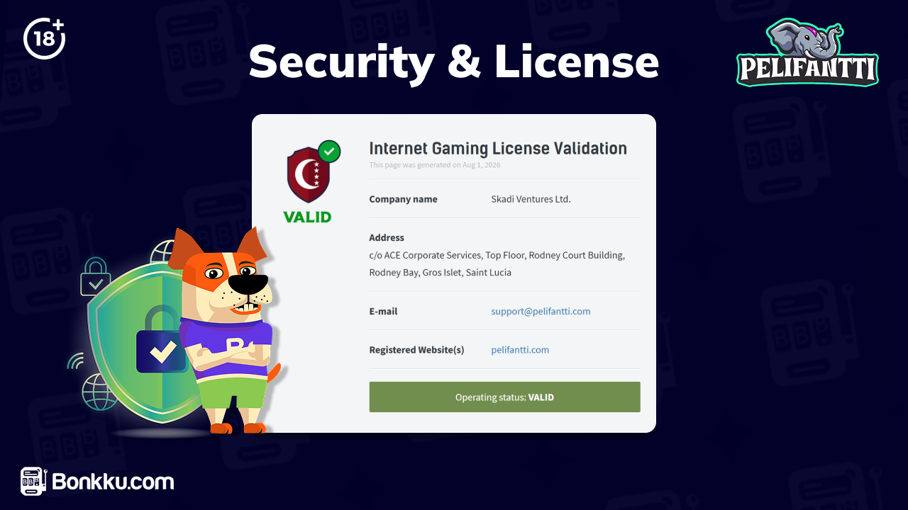 pelifantti casino license