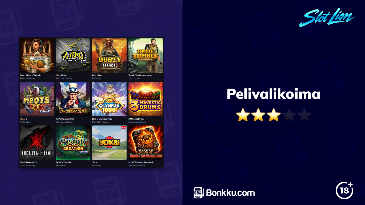 slot lion casino pelivalikoima