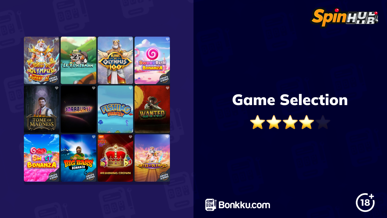 spinhub casino game selection