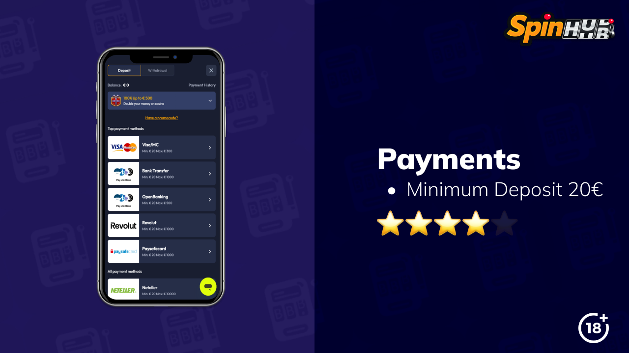 spinhub casino payments