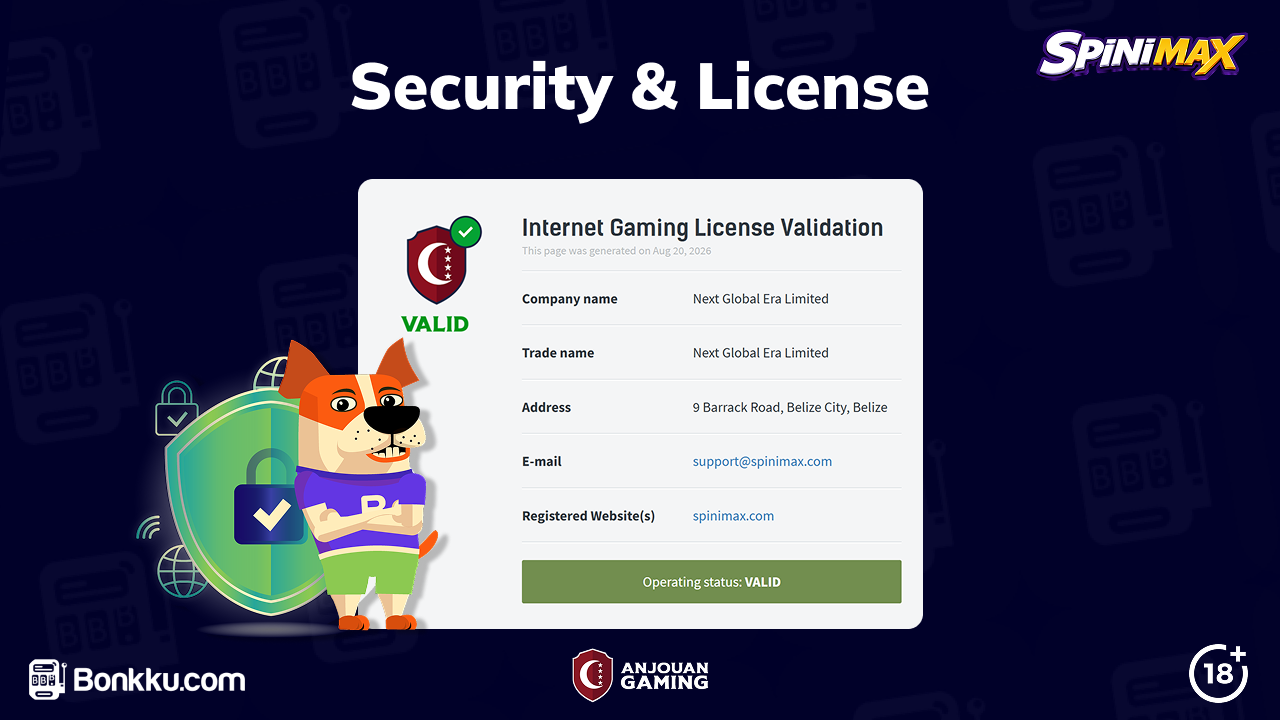 spinimax casino license