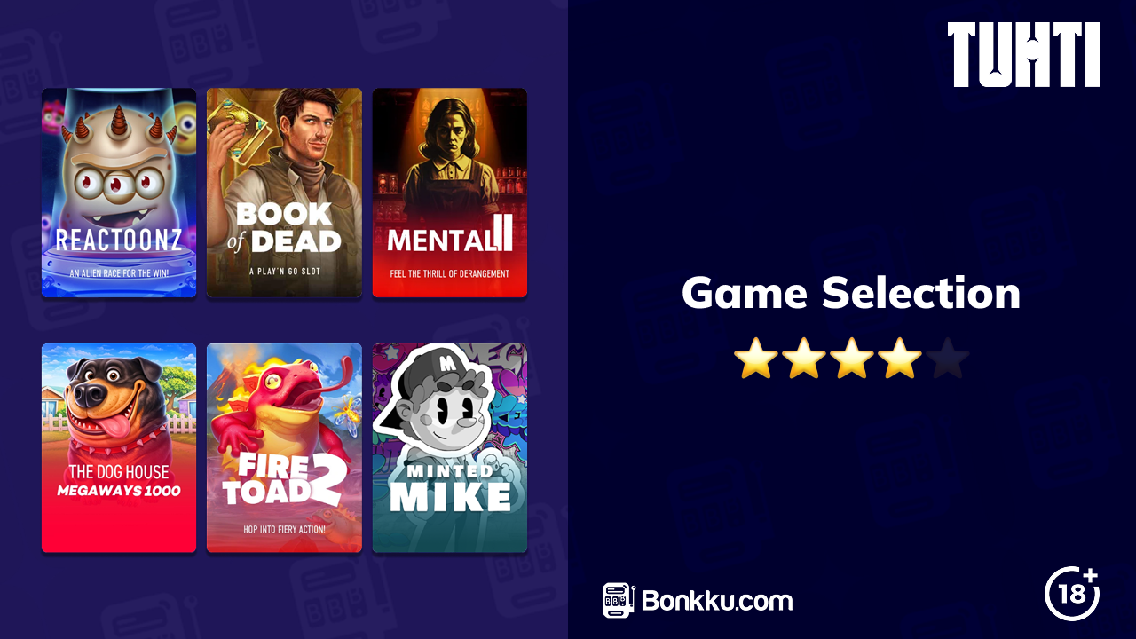 tuhti casino game selection