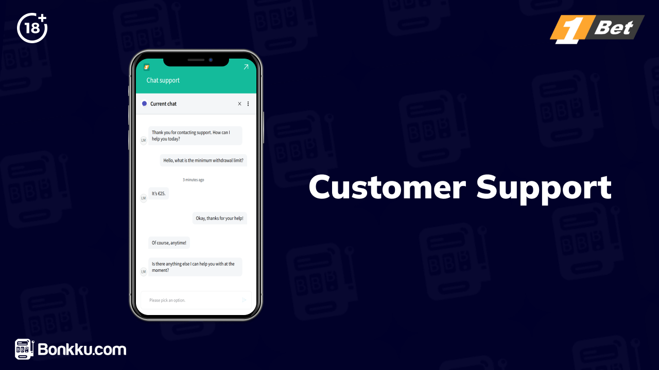 1bet casino customer support