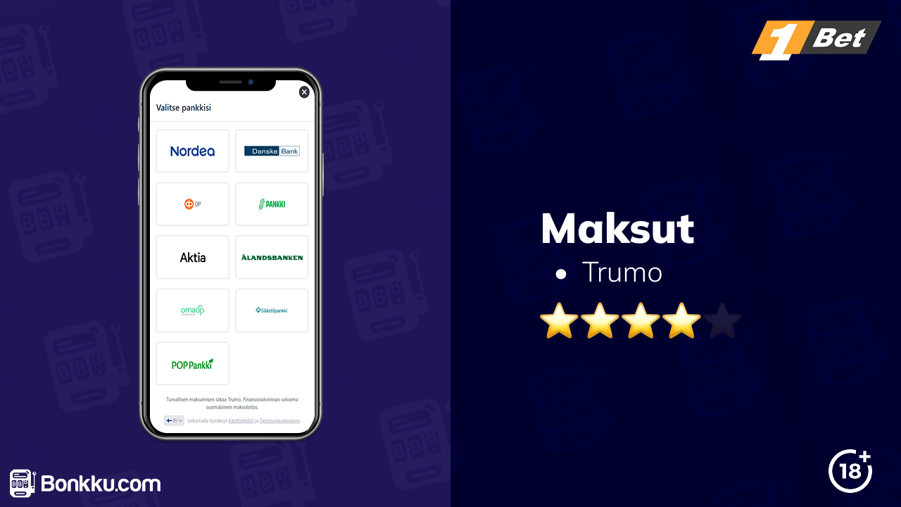 1bet casino maksut