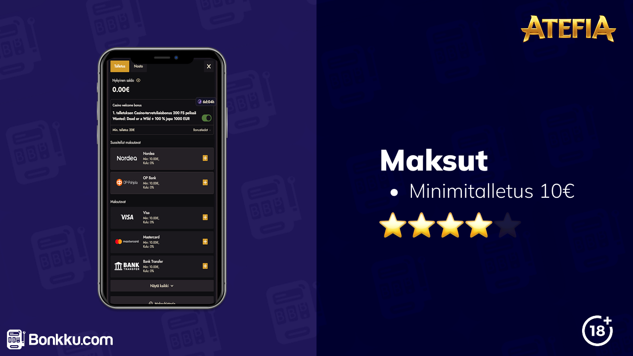 atefia casino maksut