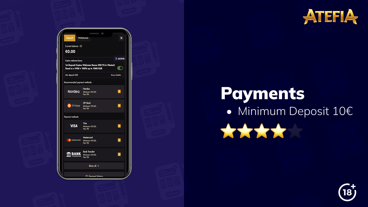 atefia casino payments