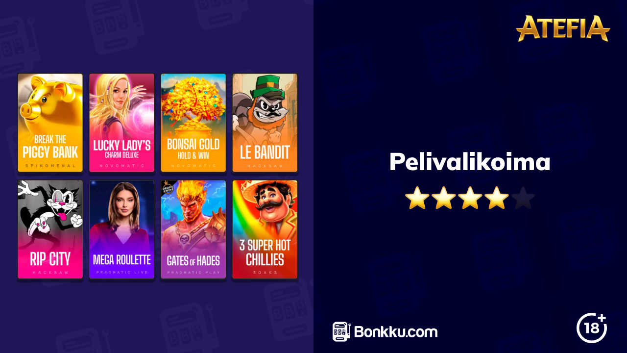 atefia casino pelivalikoima
