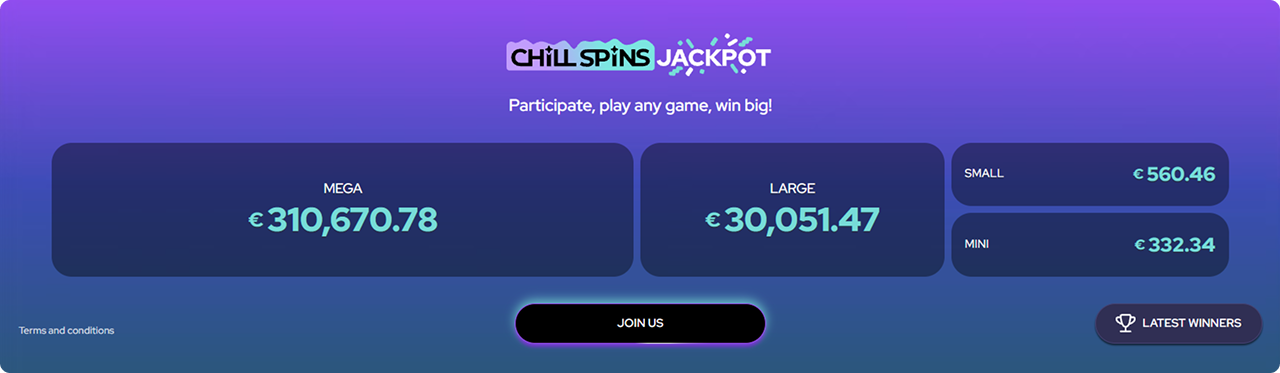 chill spins jackpots