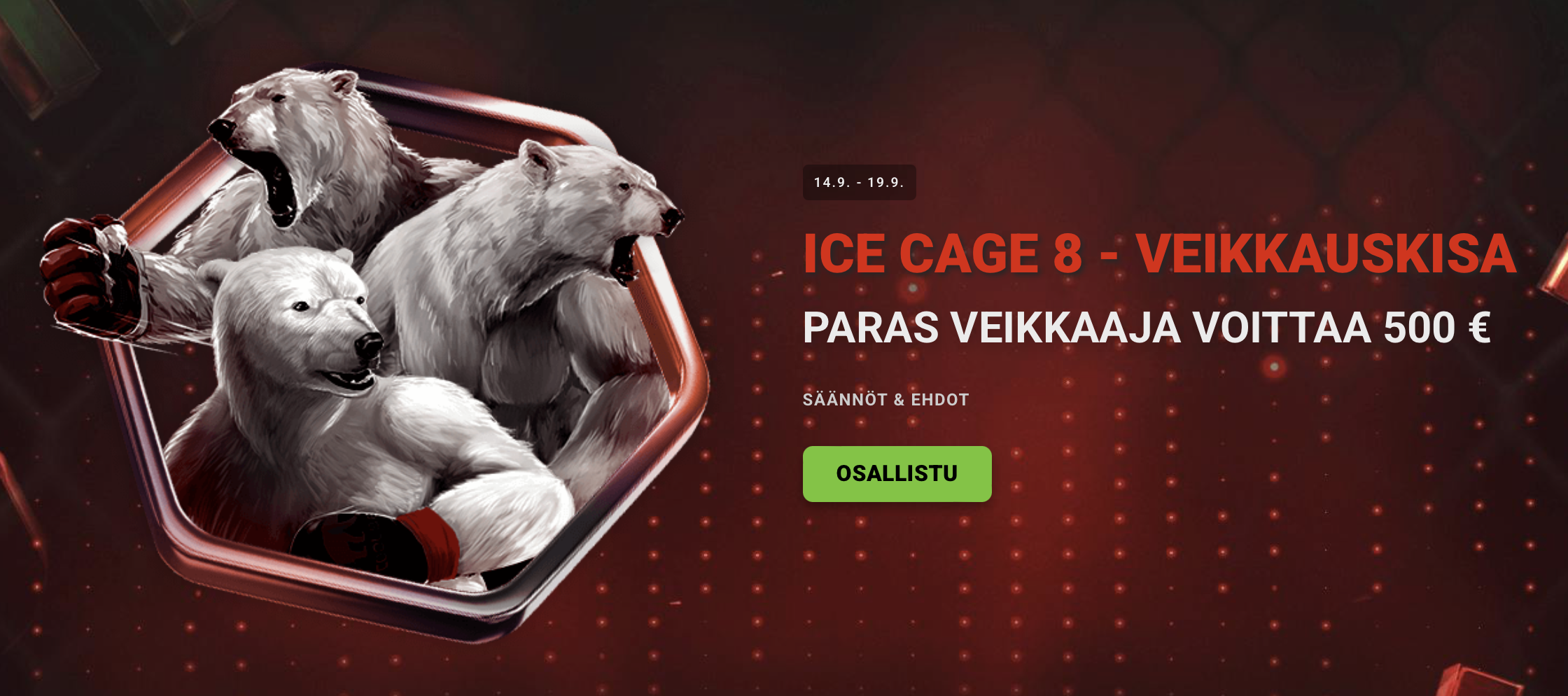 Coolbetin 500€ veikkauskisa – Ice Cage 8
