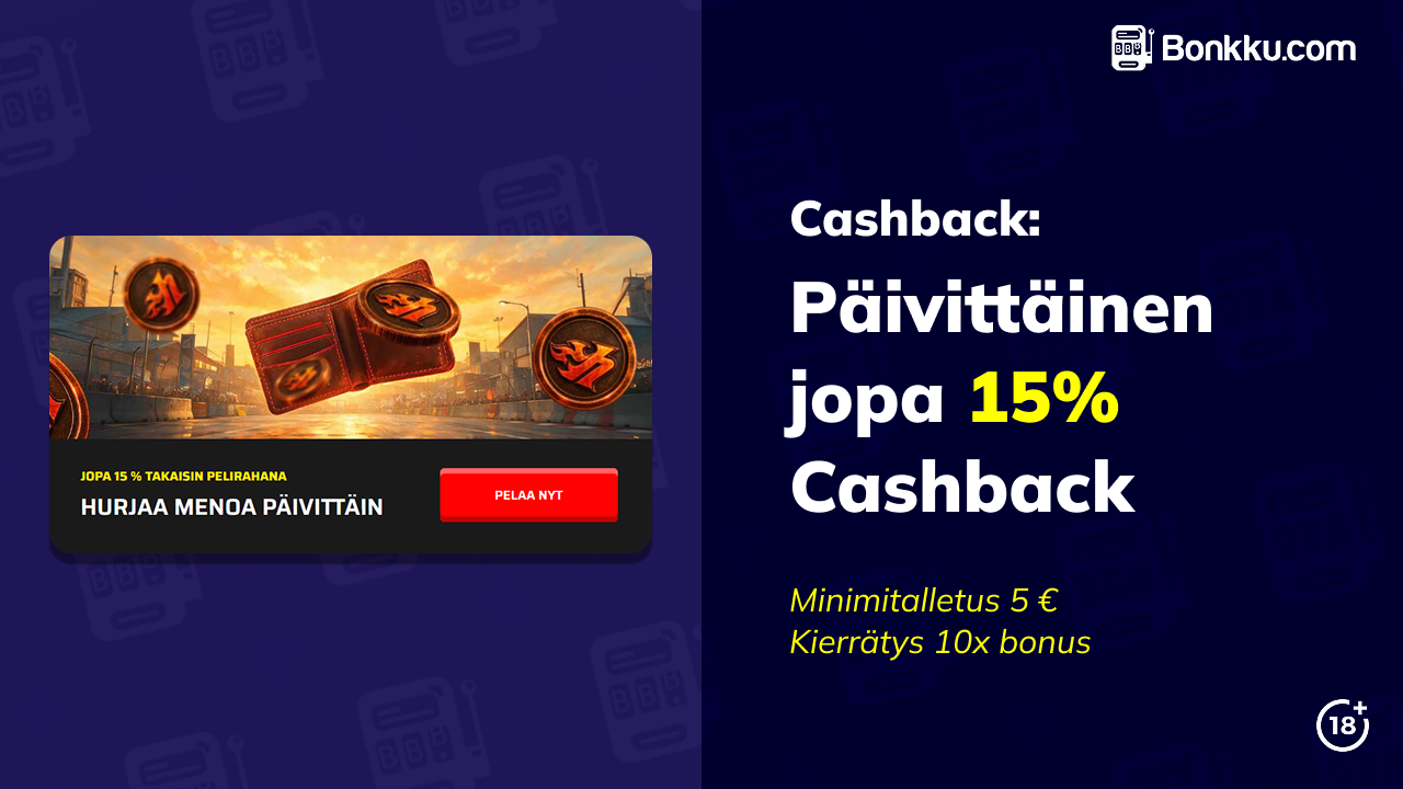hurjaa casino käteispalautus