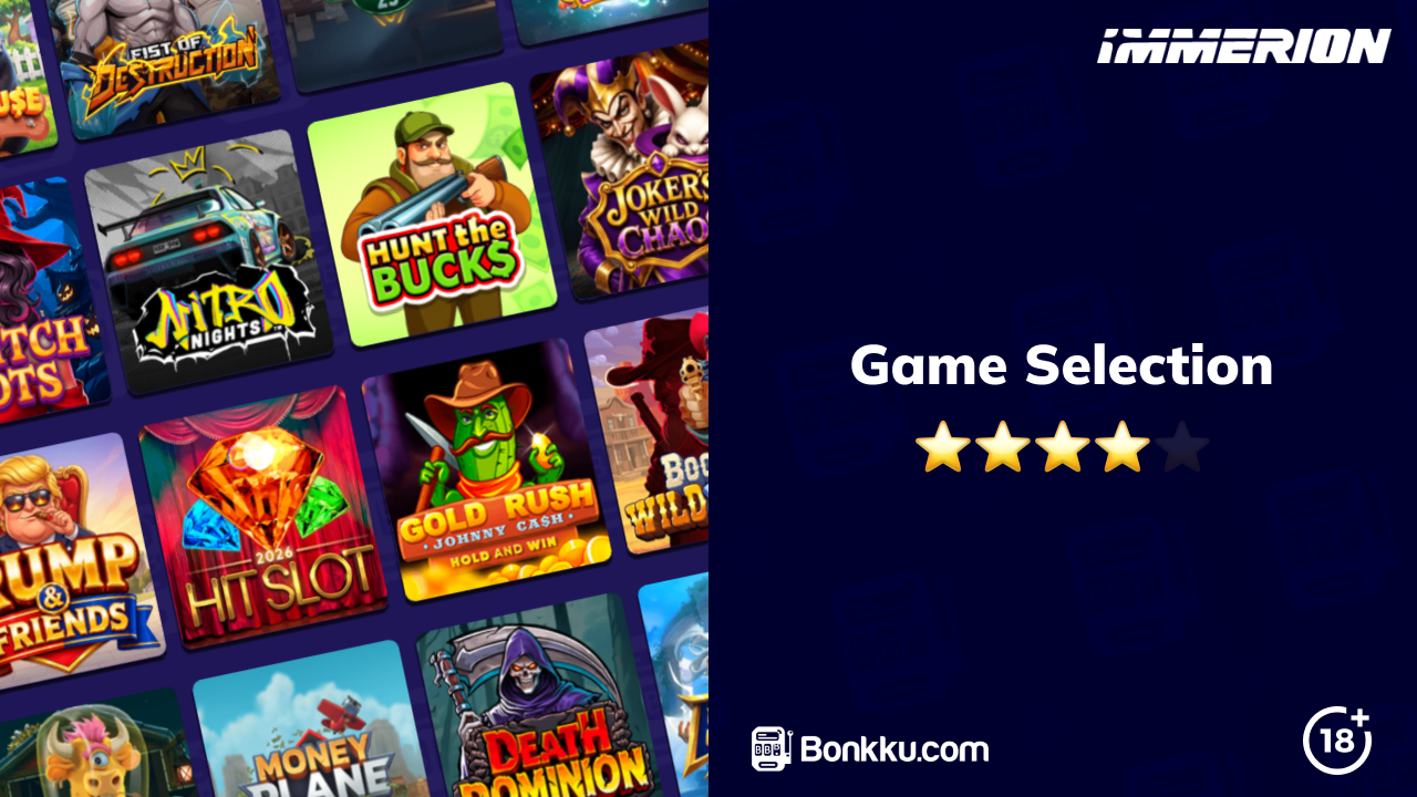 immerion casino game selection