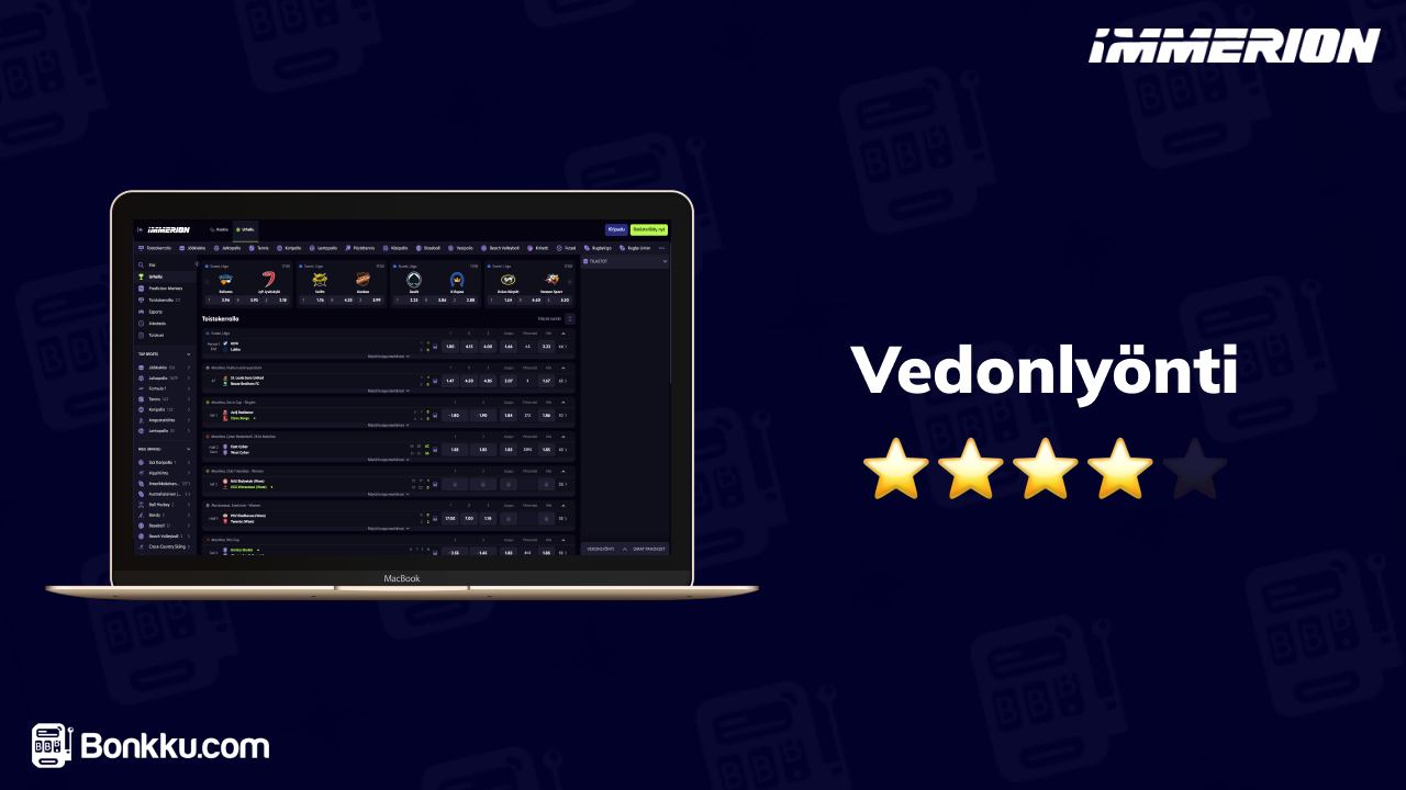 immerion casino vedonlyönti