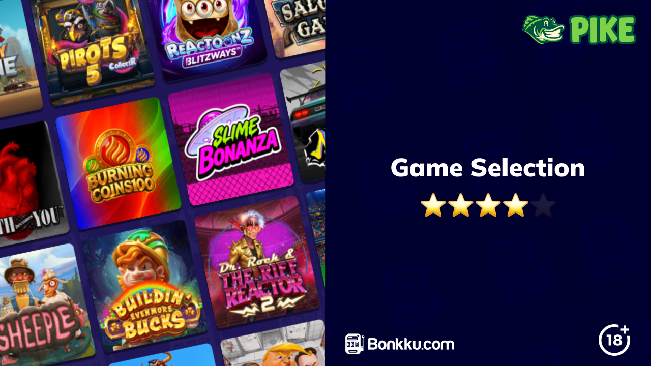 pike casino game selection