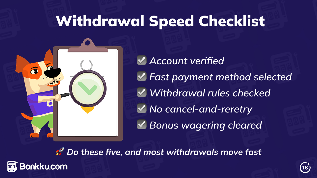 withdrawal speed checklist