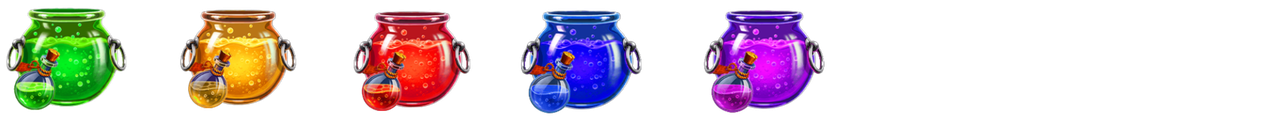 5 witch pots symbols