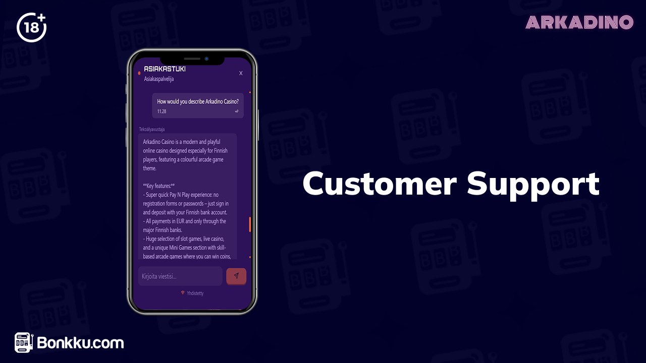 arkadino casino customer support