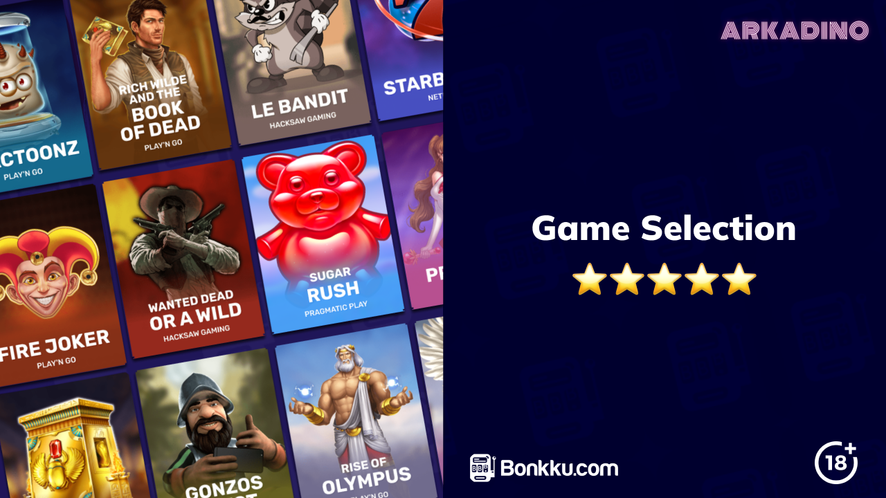 arkadino casino game selection